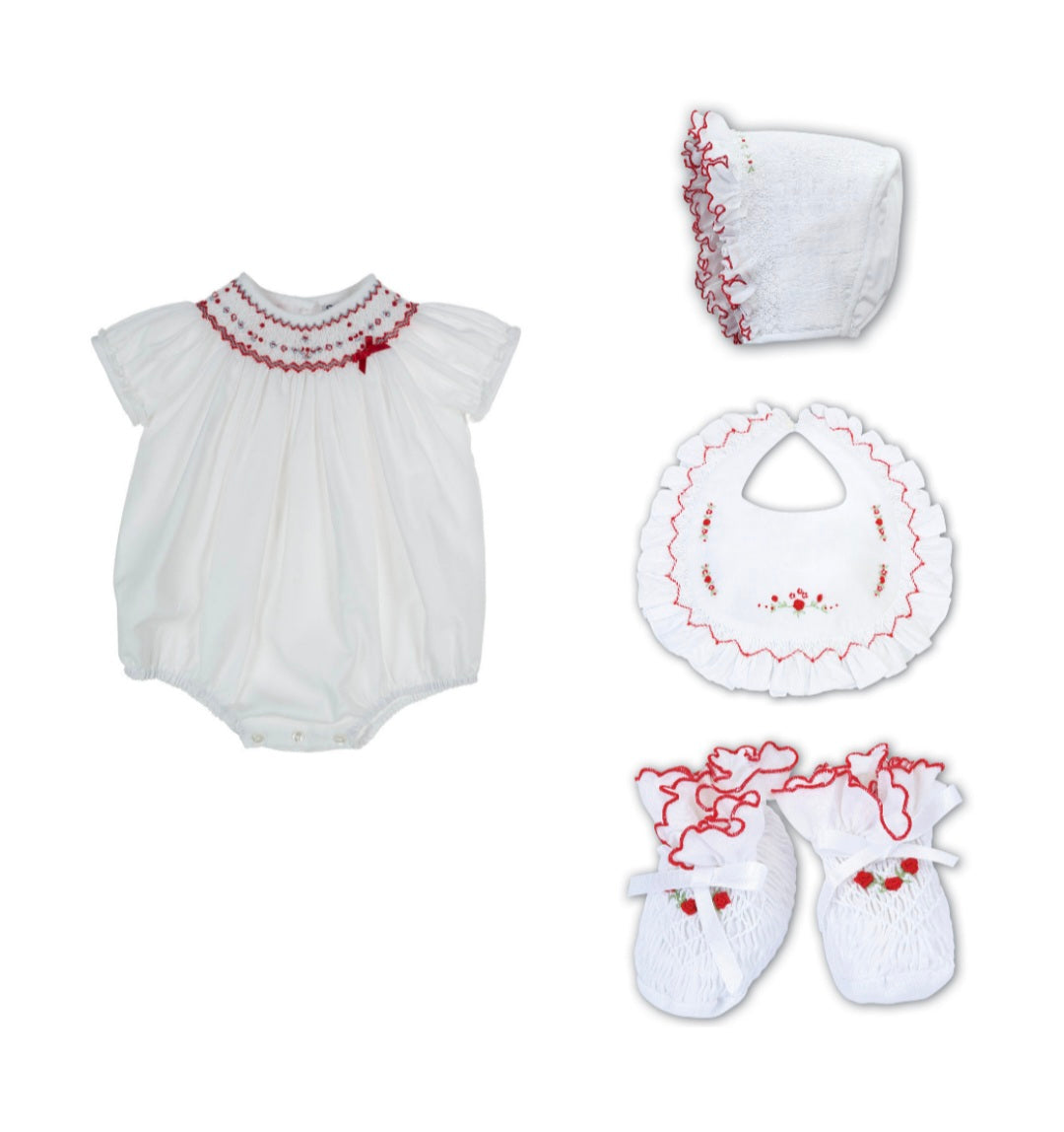 Sarah Louise Short Sleeved Smocked Bubble Romper - 013024 C6004
