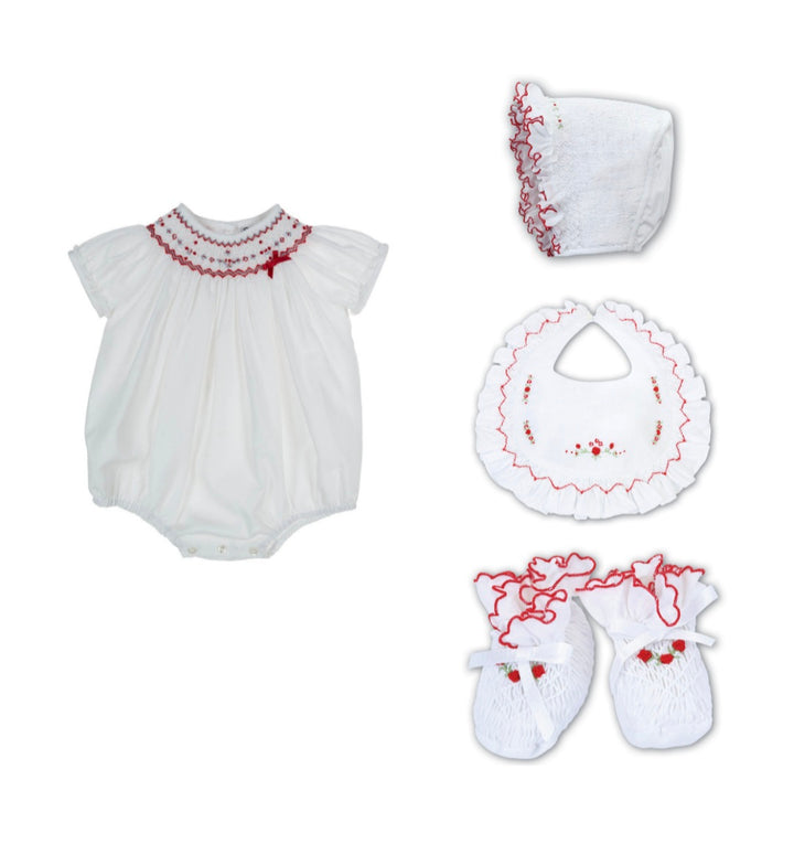 Sarah Louise Short Sleeved Smocked Bubble Romper - 013024 C6004