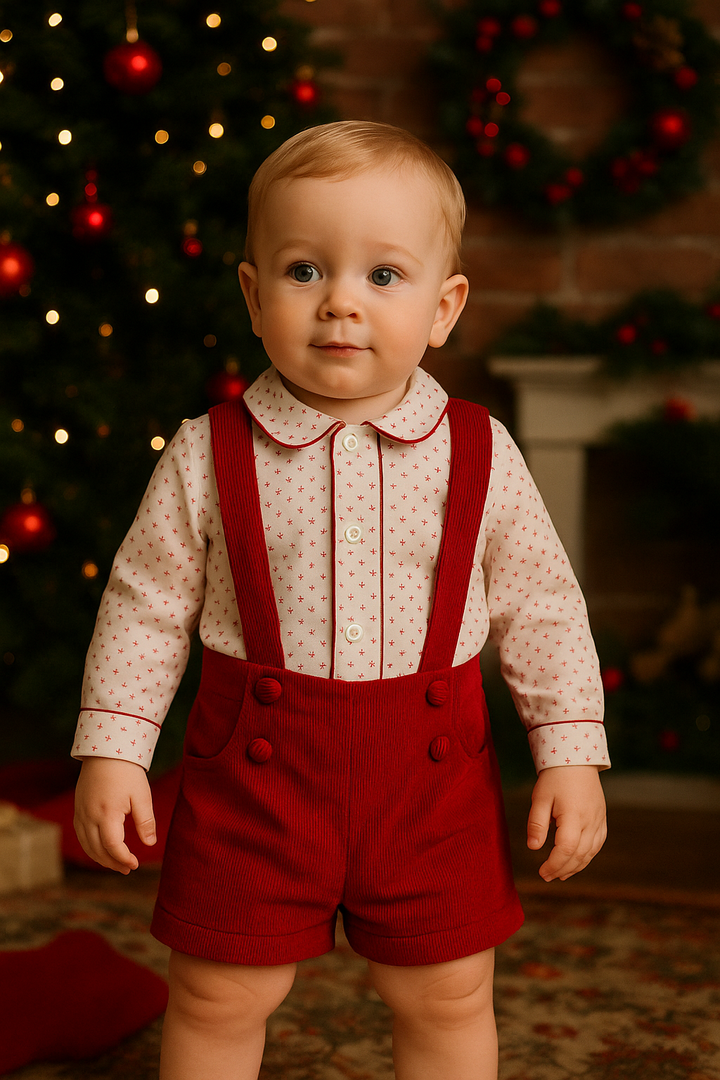 Pretty Originals Traditional Boys Red Short And Shirt Set MT00668