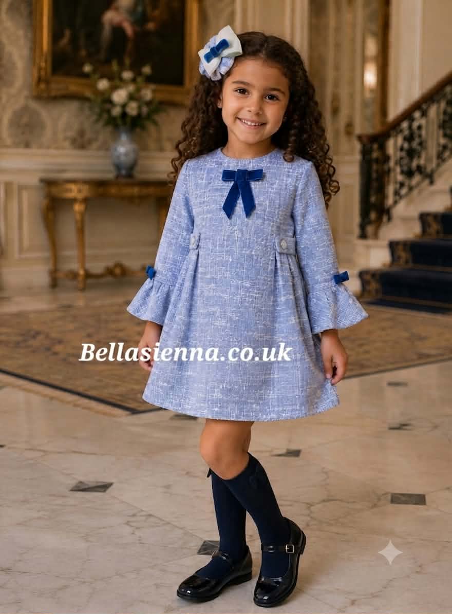 PRE-ORDER - Miranda Girls Blue Dress - 0234-V