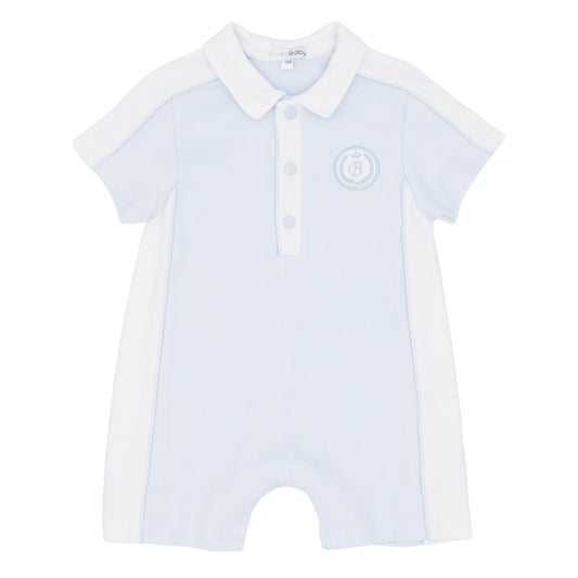 Blues Baby Boys Blue & White Romper - BB3027