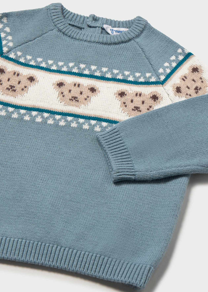 Mayoral Boys Arctic Blue Teddy Bear Jumper & Slim Fit Trousers - 2375 & 563 -42