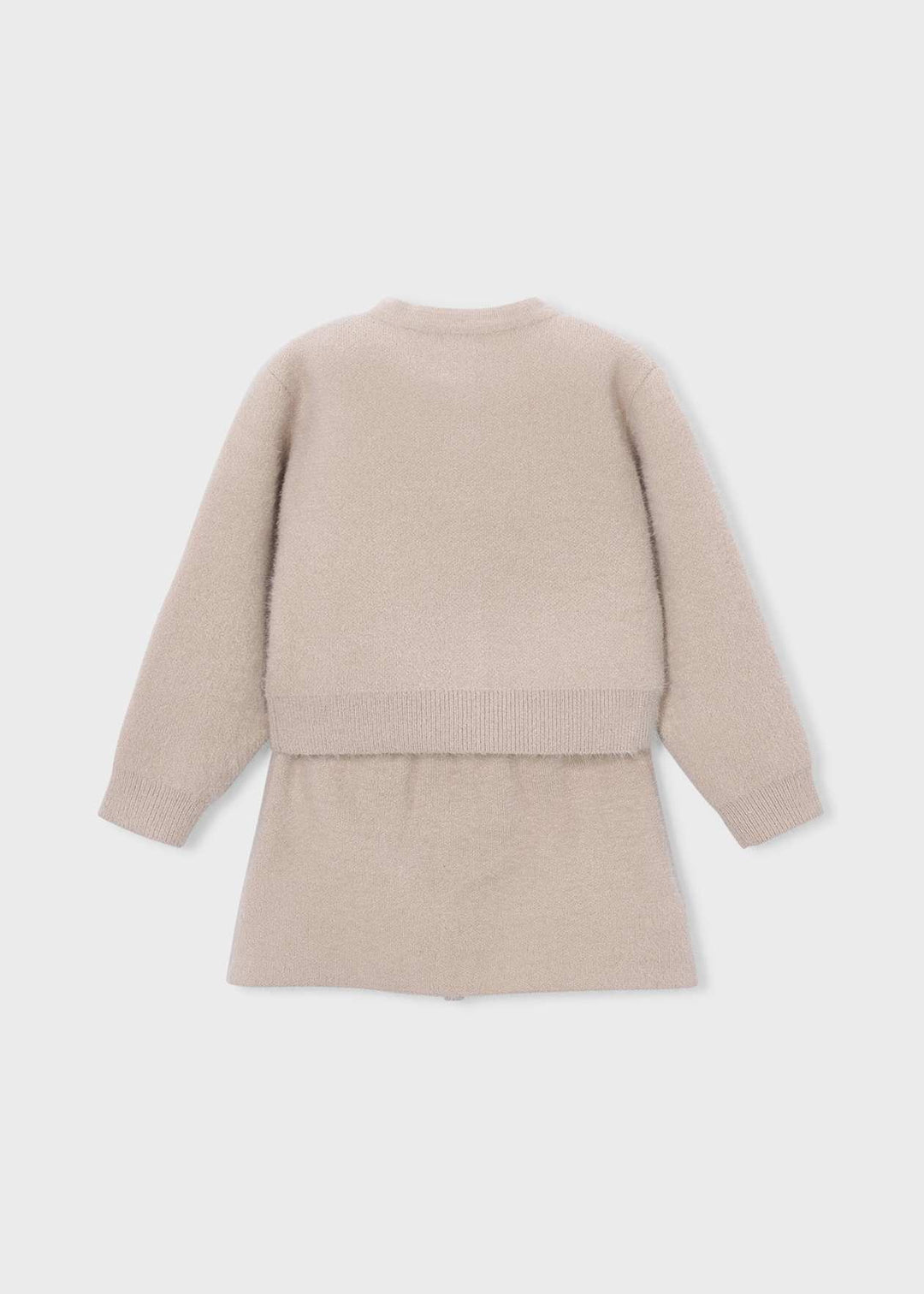 Girls Beige Fluffy Skirt Set - 4935