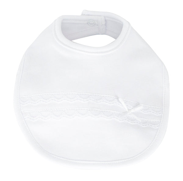 Calamaro Pack Of Two White Bibs With Bows - 74021