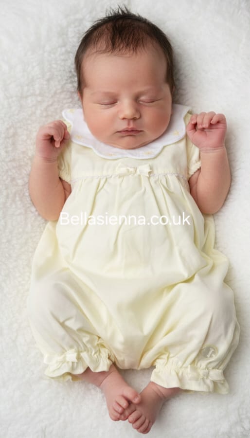 Mintini Baby Girls Lemon Romper With Bows - MB7037