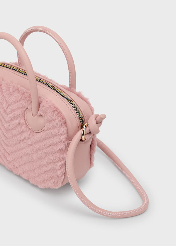 Mayoral Girls Pink Faux Fur Handbag - 10084
