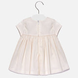 Mayoral Ivory & Champagne/Gold Fleck Smocked & Embroidered Dress - 2932