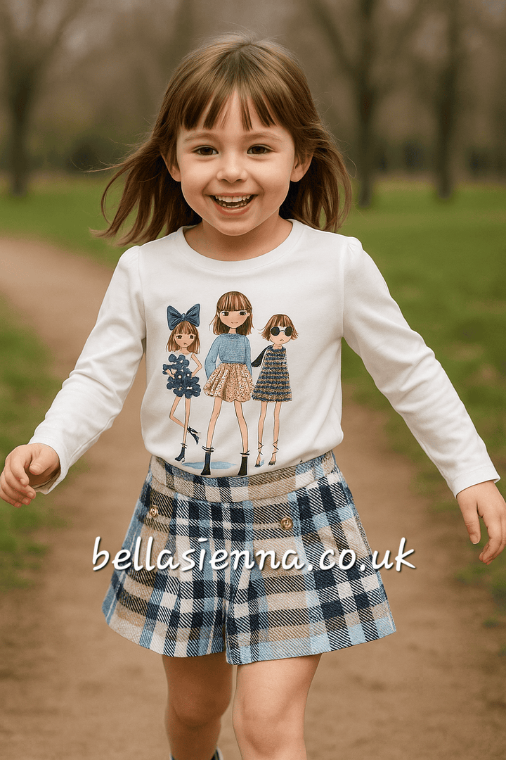 Mayoral Girls Long Sleeved Top & Shorts Set - 4011-4225