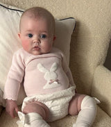 Girls Pink & White Bunny Rabbit Jumper & Jam Pants Set - DANI