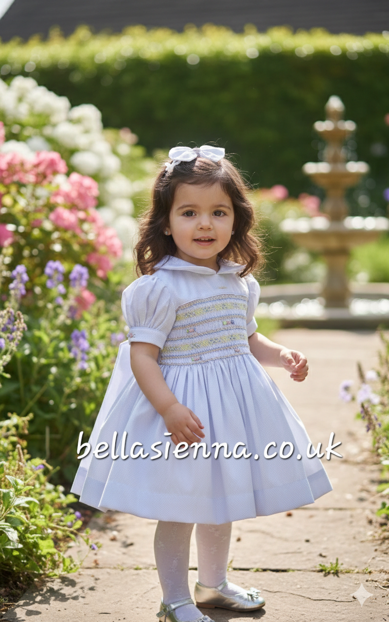 Bella Sienna EXCLUSIVE Lilac Dress With Front & Back Pastel Smocking