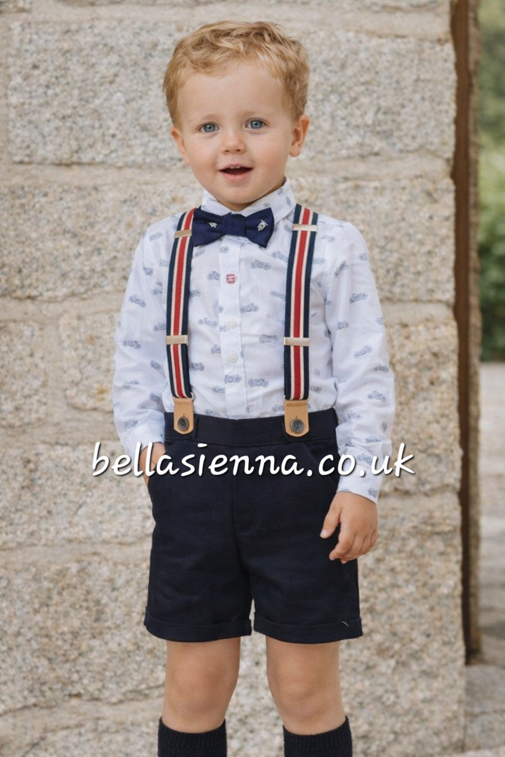 Yoedu Smart Boys Four Piece Set With Dickie Bow Tie & Braces