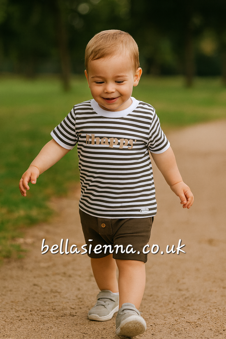 GYMP - Gorgeous Young Misters & Princesses Khaki Shorts & T-shirt Set
