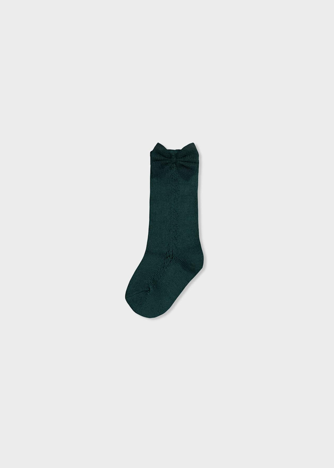 Knee High Bow Socks - 22 - Bottle Green - 10252
