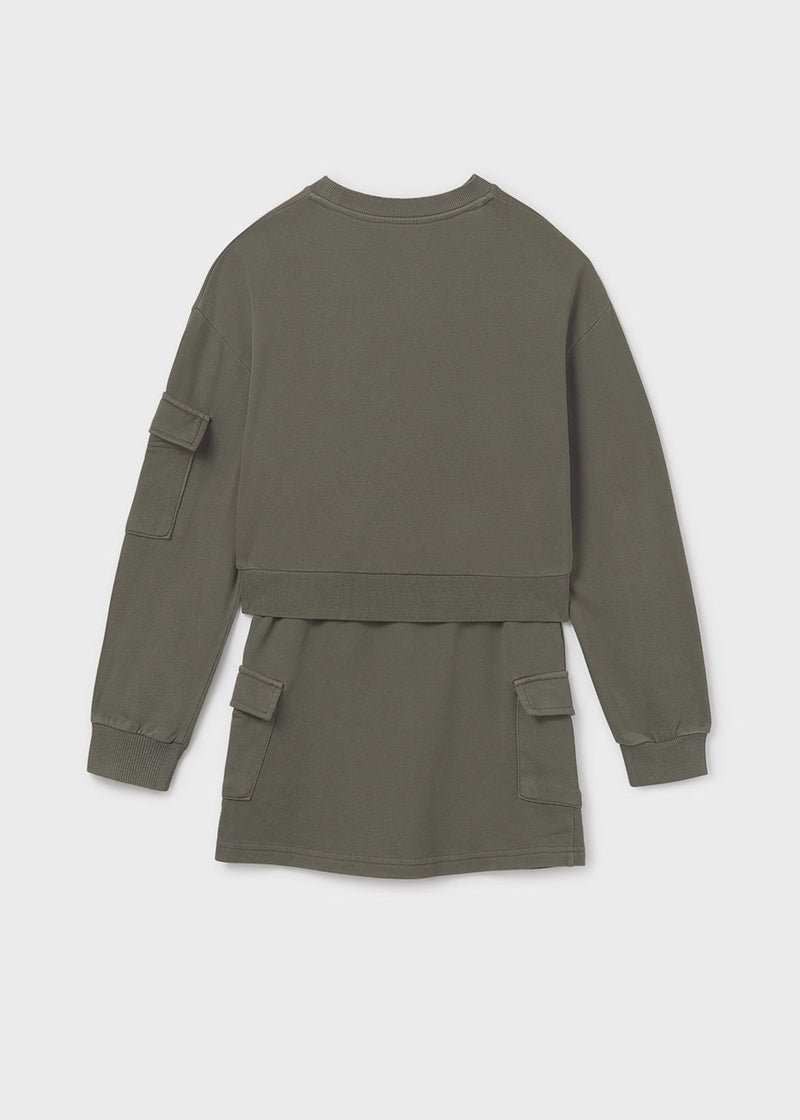 Mayoral Older Girls Trendy Cargo Skirt & Sweatshirt Set - 7917