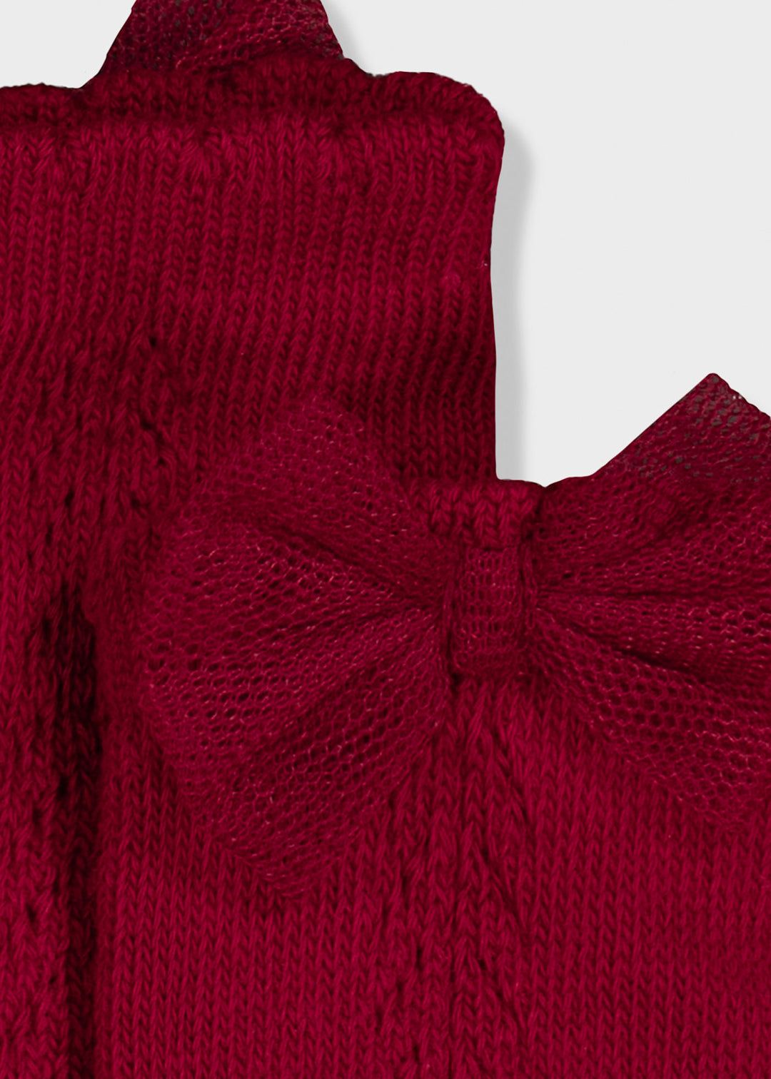 Knee High Bow Socks - 24 - Red - 10252