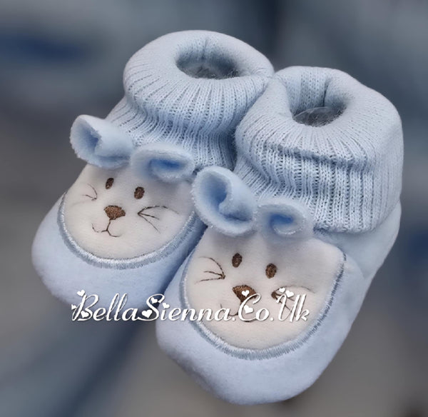 Bella Sienna Baby Blue Bunny Rabbit Booties - 35