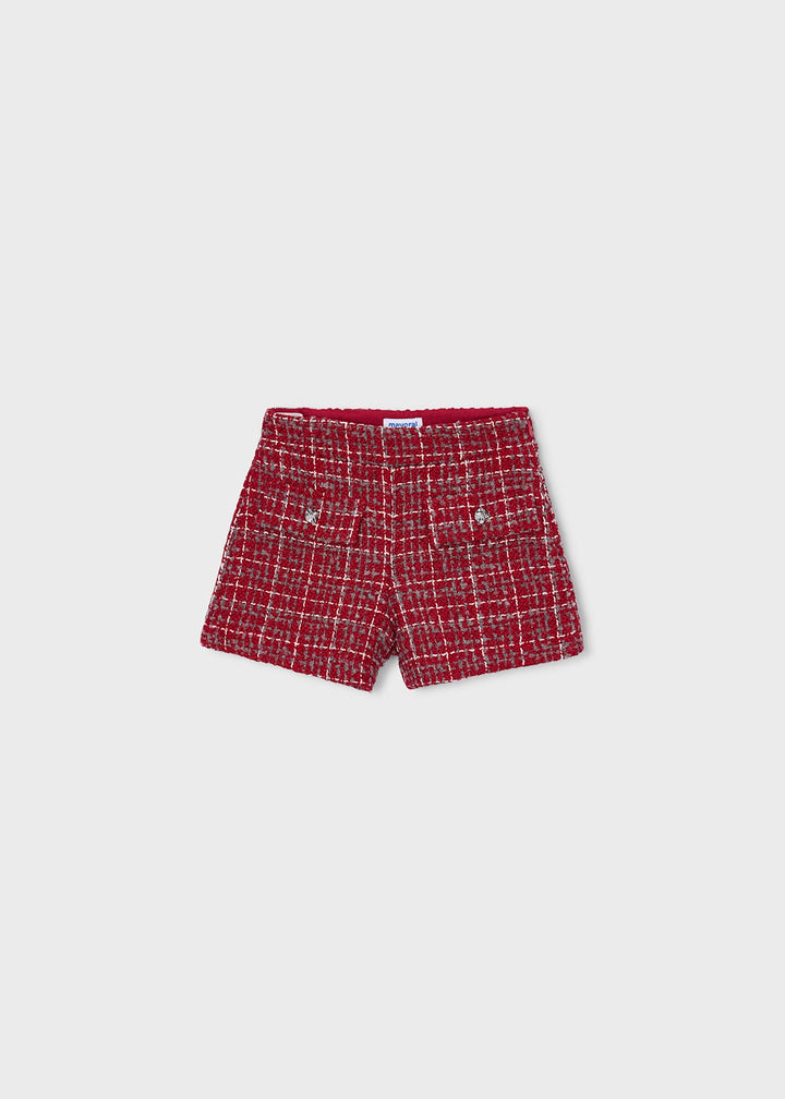 Mayoral Girls Long Sleeved Top & Tweed Shorts Set - 4034 & 4230
