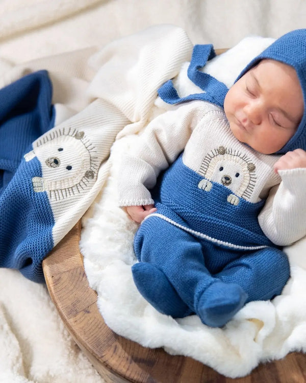 Mac ilusion Baby Boys Three Piece "Hedgehog" Set - 9813 - NOCHE- DARK BLUE