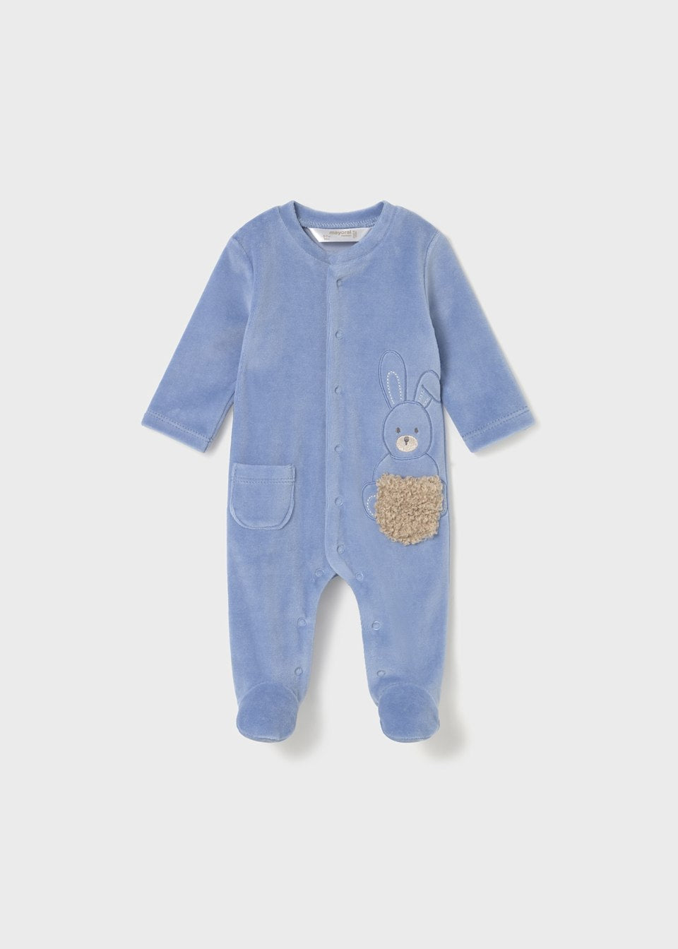 Mayoral Baby Boys Pack Of Two Velour Babygrows, All In One, Sleepsuit - 2719