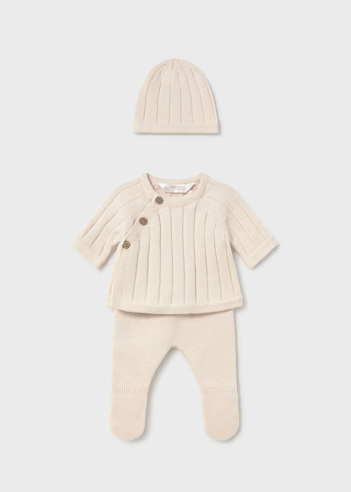 Unisex Baby Three Piece Knitted Outfit - 2511 - Ceramica - Cream