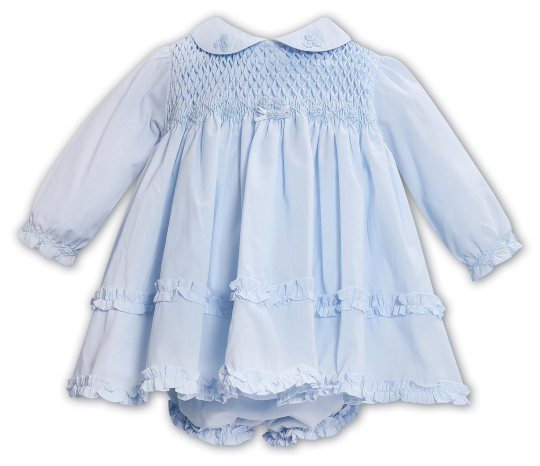 Sarah Louise Blue Hand Smocked Dress & Matching Pants - 013695