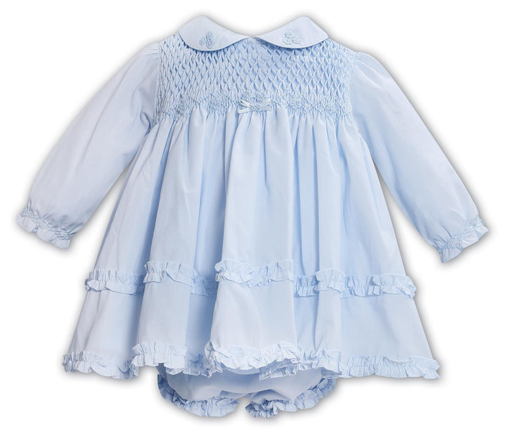 Sarah Louise Blue Hand Smocked Dress & Matching Pants - 013695