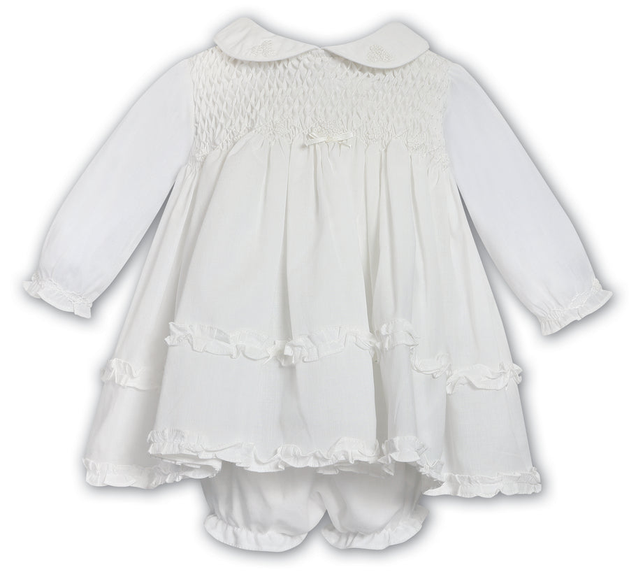 Sarah Louise Ivory Hand Smocked Dress & Pants Set - 013349 - 013695