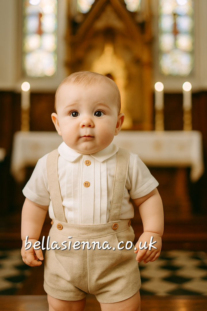 Miranda Boys Smart Set - Ivory & Beige - 130 23