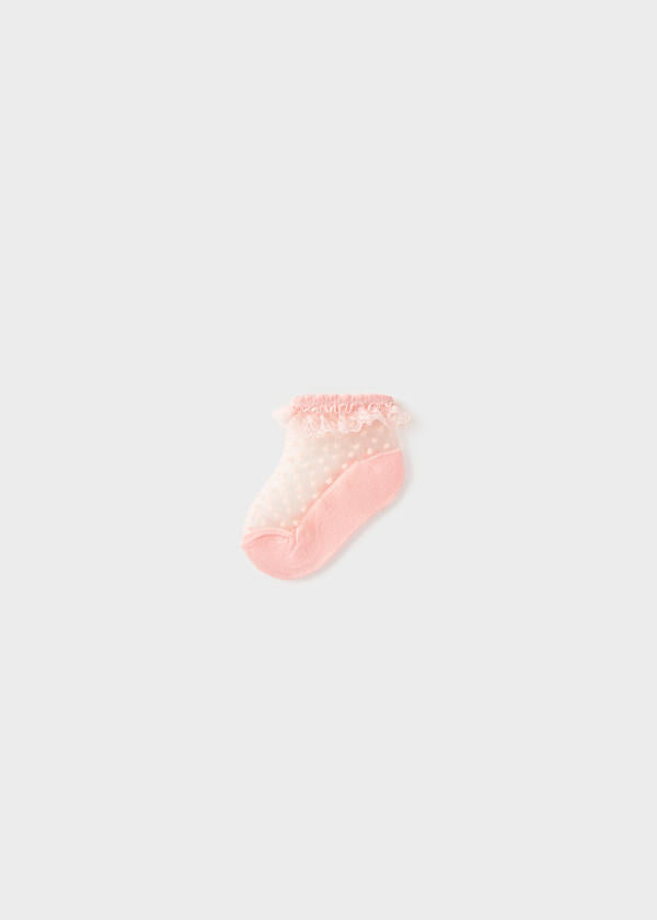 Mayoral Baby Blossom Pink Plumetti Frilly Socks - 10139