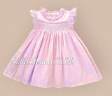 Pretty Originals Girls Pink Hand Smocked Traditional Dress - BD02307