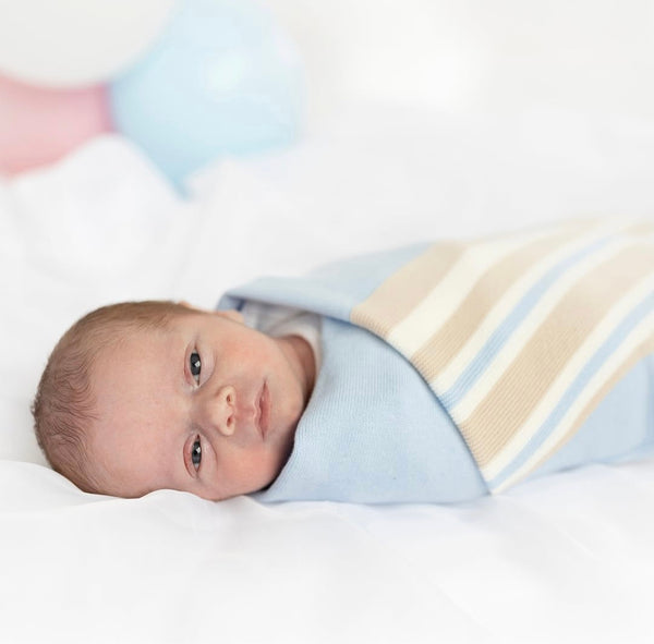 Blues Baby Boys Blue & Beige Knitted Blanket - Shawl - BB2131