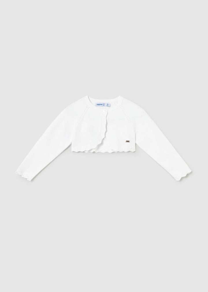 Mayoral Girls White Bolero Cardigan - 306 - 86 - Blanco