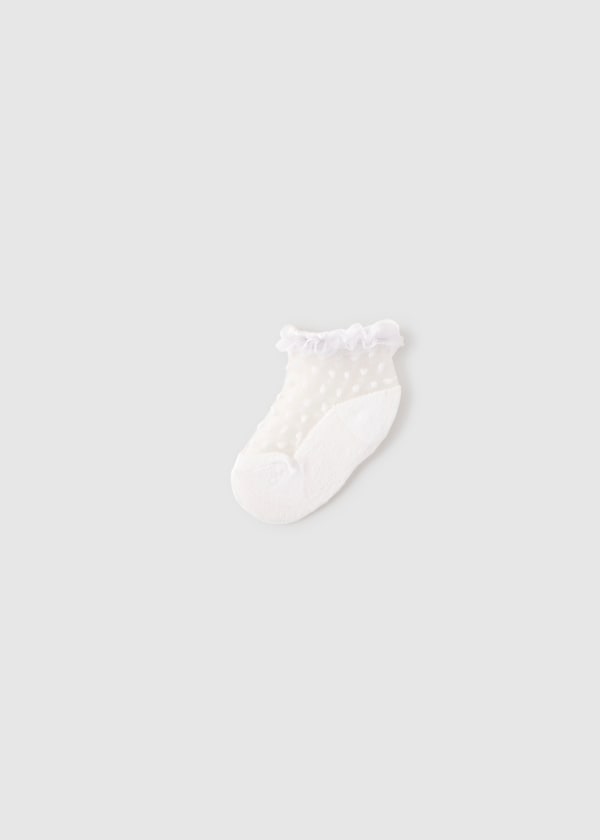 Mayoral White Plumetti Frilly Socks - 9056
