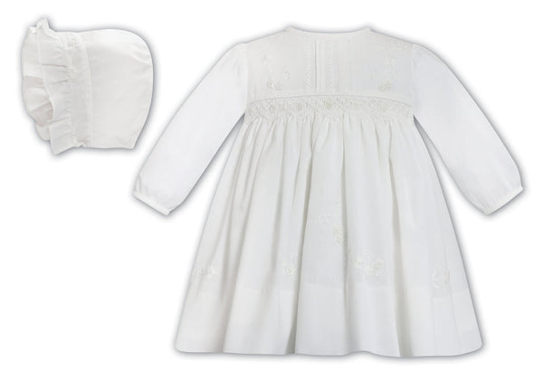 Sarah Louise Ivory Hand Smocked Dress & Bonnet - 013704 - 013360