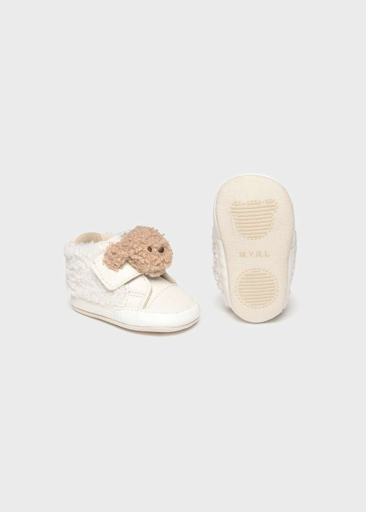 Unisex Cream & Beige Teddy Bear Shoe - 9164