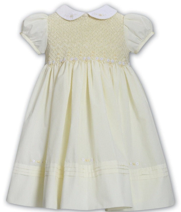 Sarah Louise Lemon & White Hand Smocked Dress - Heritage Collection - C7501