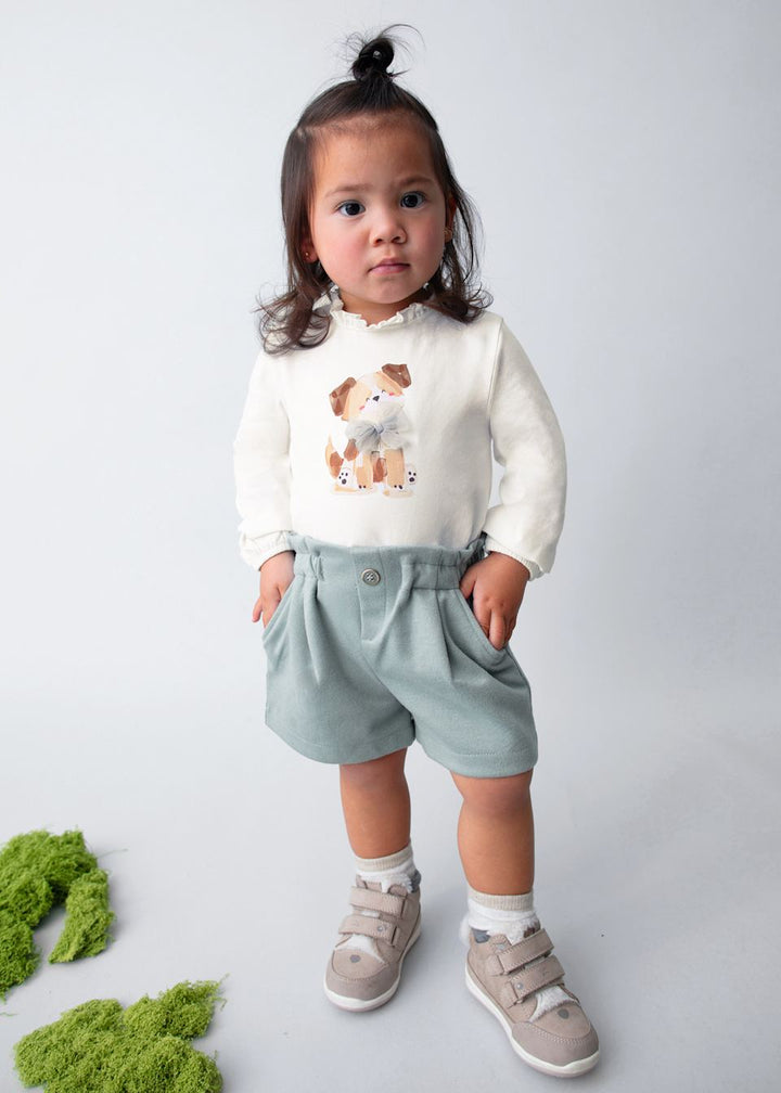 Mayoral Girls Doggy Top & Shorts Set - 2075 & 2261 - Blue Bell