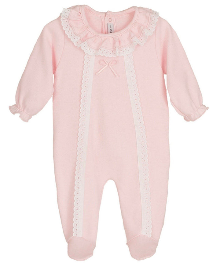 Calamaro Pink & White All In One Babygrow, Sleepsuit & Matching Headband - 33048