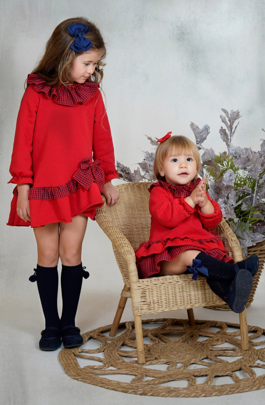 Petit Dbb Girls Red & Navy Check Dress - 25818