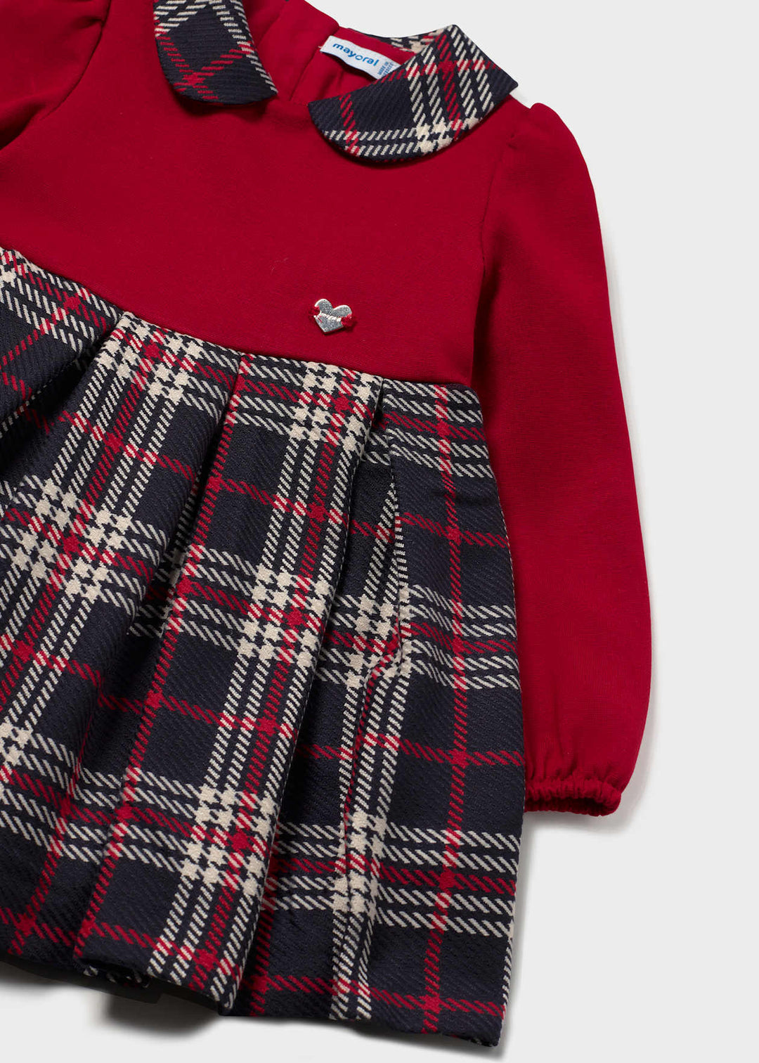 Mayoral Girl Red & Navy Check Combo Dress - 2945
