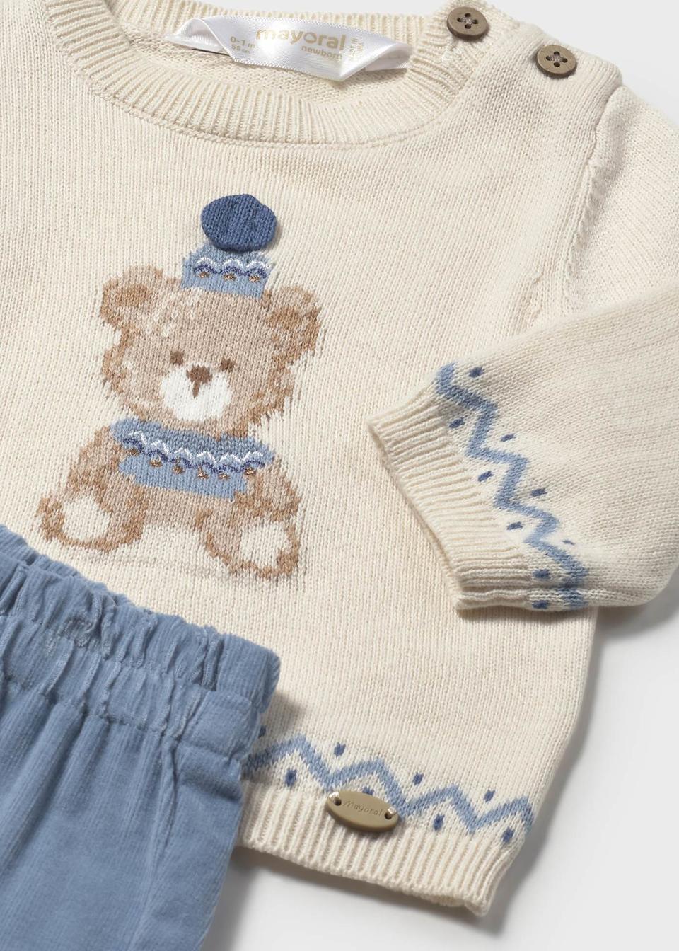 Mayoral Baby Boys Two Piece Teddy Bear Jumper & Trouser Set - 2580