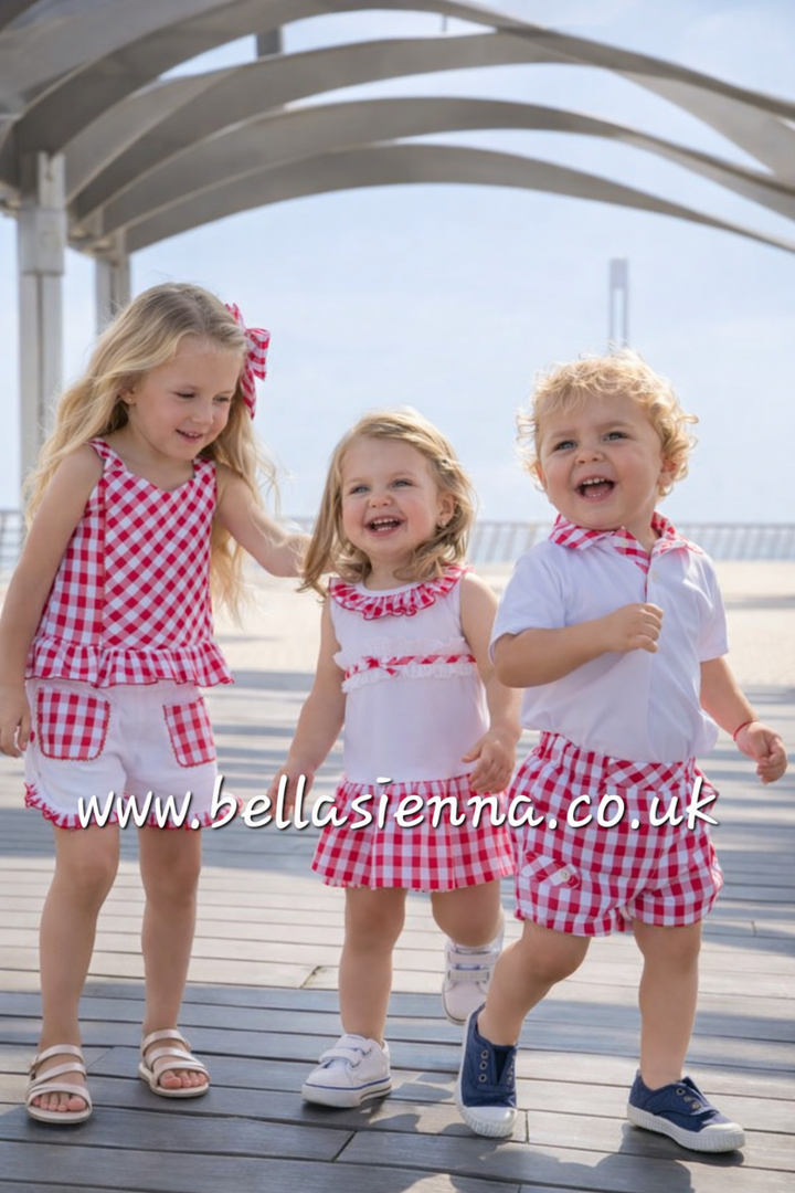 Miranda Baby Girls Red & White Dress - 0517/V