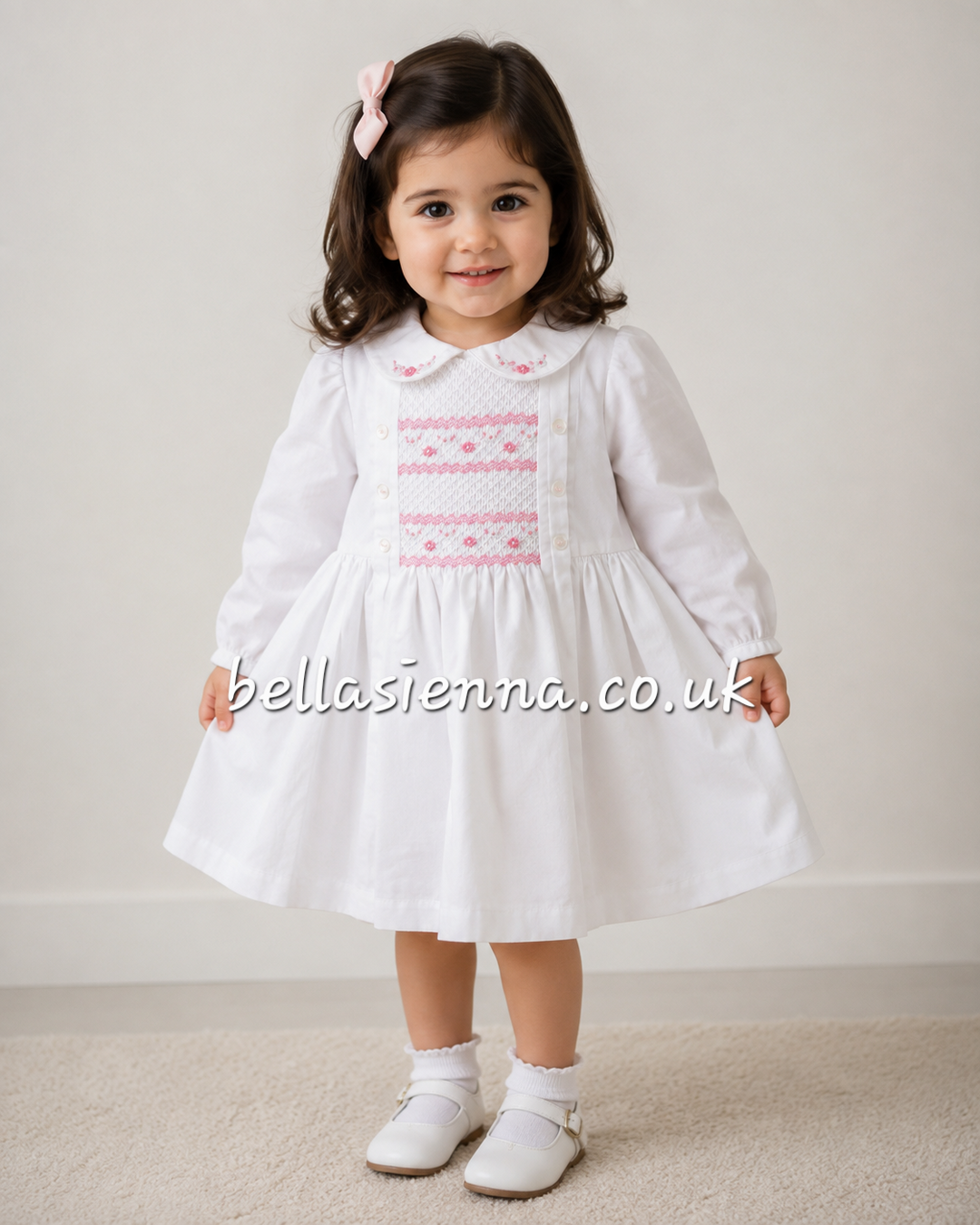 Sarah Louise Girl Hand Smocked & Embroidered Dress - 013915