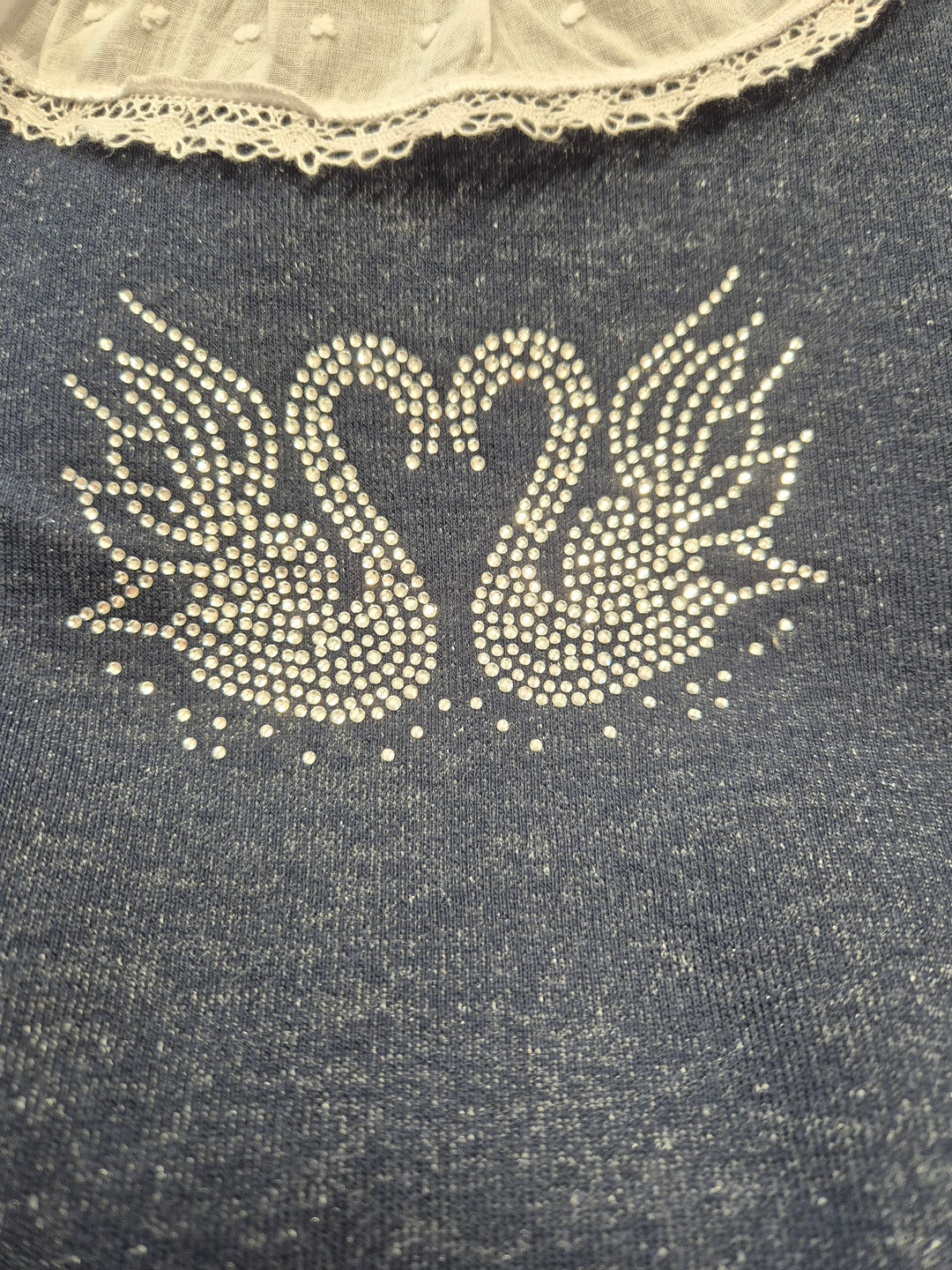 Miranda Girls Navy Jumper & Skort Set With Sparkly Swans - 622