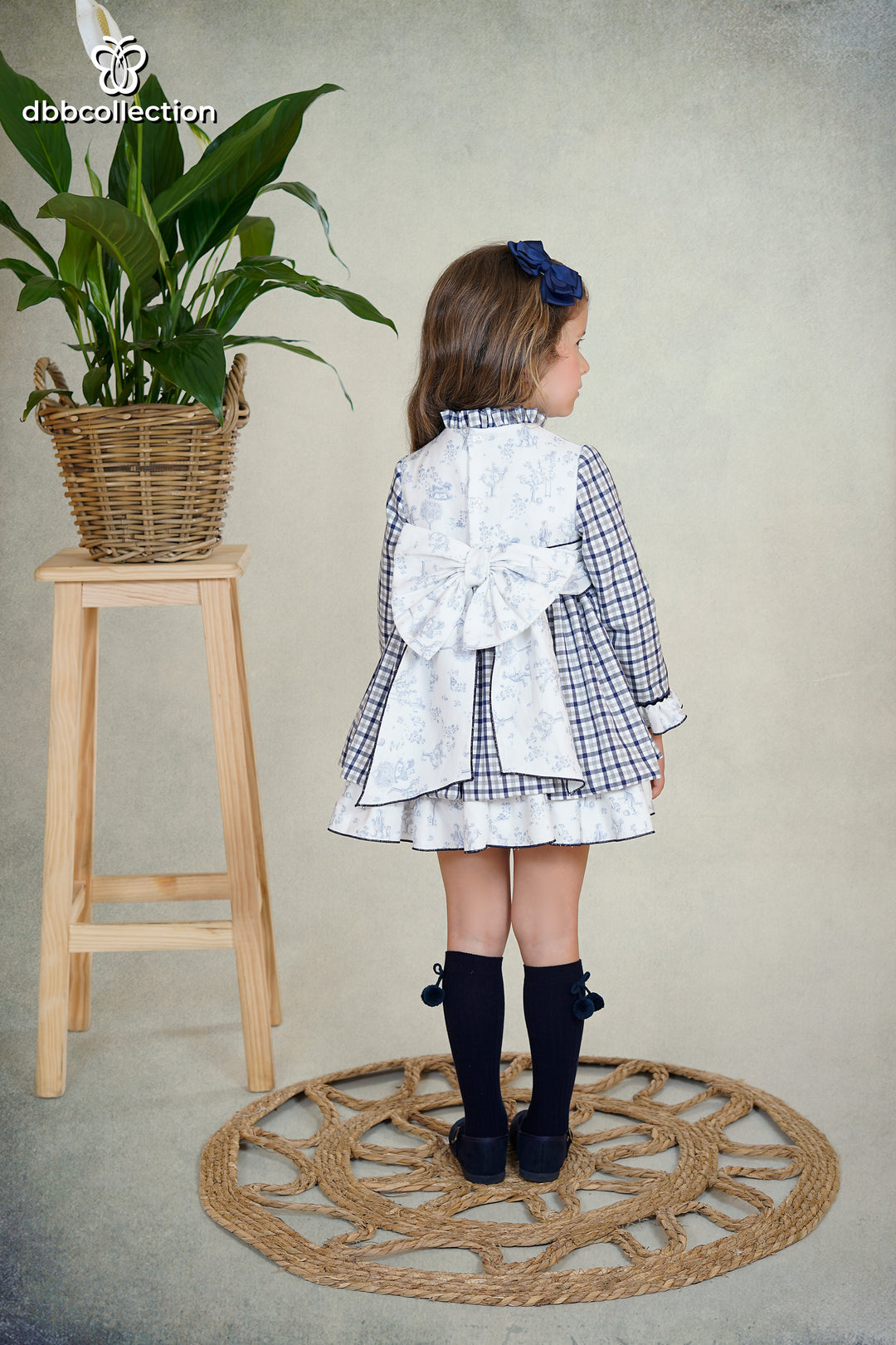 Dbb Collection Girls "Rocking Horse" Check Dress - 25402- Matching Items Available