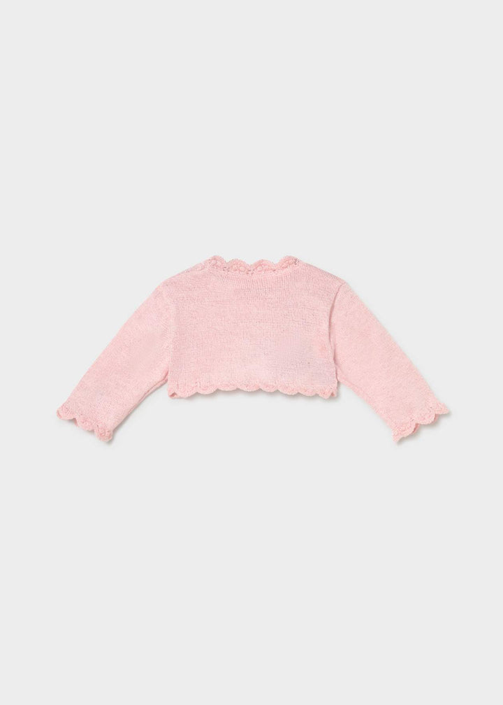 Mayoral Baby Girls Pink Cardigan With Lace Trim - 1301 - 53 - Rosa Baby