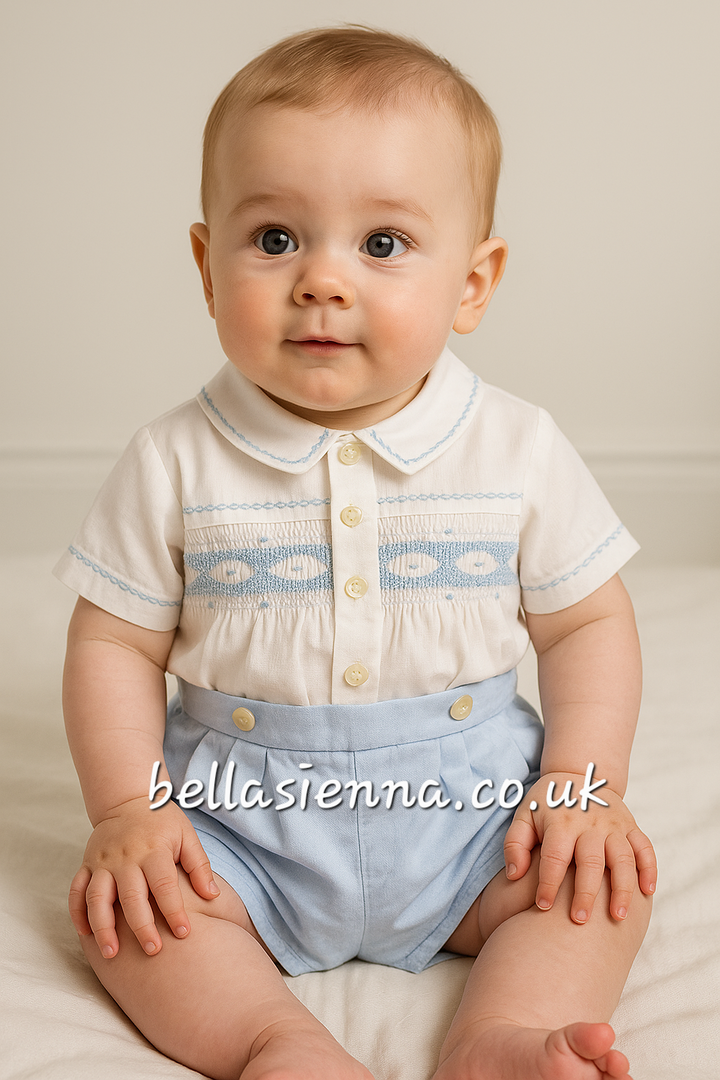 Sarah Louise Boys Heritage Collection Hand Smocked Tow Piece Outfit - C400S