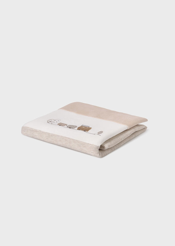 Mayoral Baby Boys Ivory & Beige Train Blanket - 9958