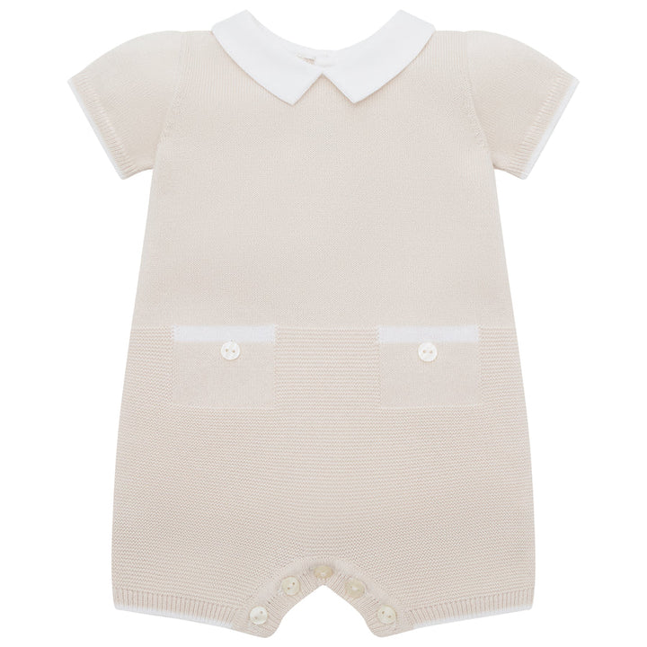 Emile et Rose Boys Beige Knitted Romper - Logan