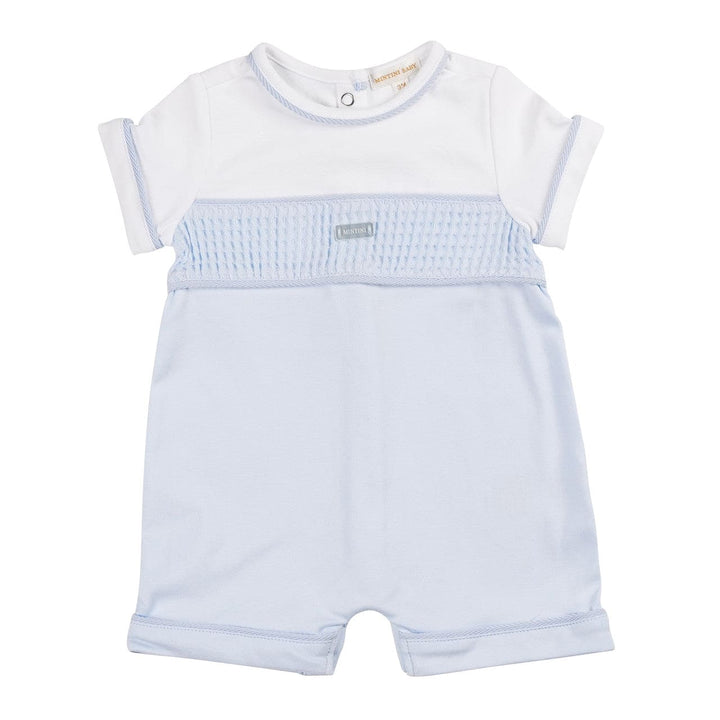 Mintini Blue & White Baby Boys Romper - MB6292